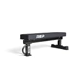 Rep Fitness [レップフィットネス] FB-5000 コンペティションフラットベンチ トレーニングベンチ フラットベンチ 筋トレ ベンチプレス 耐荷重454kg 軽量 コンパクト トレーニング器具 筋トレ器具 (ナロー, メタリックブラック) 454kg