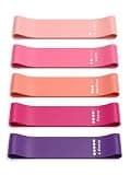 YINKE トレーニングチューブ ストレッチバンド 筋トレゴム ゴムバンド 強度の異なる5本のゴムバンド (ピンクセット)