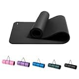 Amazonベーシック(Amazon Basics) Amazonベーシック ヨガマット 厚め 12mm キャリーストラップ付 トレーニングマット ストレッチマット ピラティスマット 188×61×1.2cm ブラック