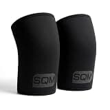 SQUAT MANIA ニースリーブ 競技水準 IPF非公認 着脱スムーズ 膝の負担を軽減 重量アップ 膝サポーター 筋トレ スクワット 7mm厚 スクワットマニア スクマニ SQUAT MANIA (ブラック, M, 新ロゴ)