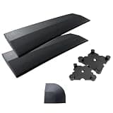 clasimple トレーニングマット 防音 500×500mm 厚さ25mm カット可能 エクササイズ フィットネス 自宅トレーニング 宅トレ 衝撃吸収 ジム 合成ゴム フロアマット ラバーマット 筋トレ (ブラック, 外枠セット)