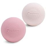 Preime マッサージボール 2個セット ストレッチボール 〔スポーツ専門店が本気で考えたコリ・疲れ解消ボール〕 ツボ押し (スモーキーピンク/ピンクベージュ)
