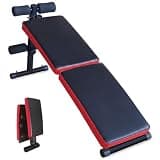 GYMFLEX 腹筋ベンチ ホームシットアップ 折りたたみ 腹筋台 トレーニング ベンチ 背筋 レッグレイズ バックエクステンション角度調整 筋トレ 宅トレ 折りたたみ式 省スペース収納 コンパクト (Red)