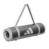 adidas(アディダス) トレーニングマット/フィットネス/ヨガ 10mm 厚め 幅広 耐久性 滑り止め キャリーストラップ付き ADMT-12235GR グレー 12.2kg