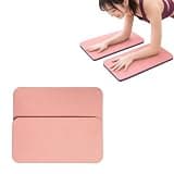 ノーブランド品 TPE高密度プランクパッド 34x17cm 防滑で折り畳み可能 10mm 膝・肘の保護に 付属収納袋で収納楽々 トレーニング/ヨガ/ストレッチ用 (ピンク)