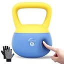 ケトルベル ソフト 4kg 6kg 8kg 10kg 滑り止め手袋 【鋼砂充填・騒音軽減】kettlebell トレーニング フィットネス ソフトケトルベル 筋トレグッズ ダイエット イエロー+ブルー 6KG