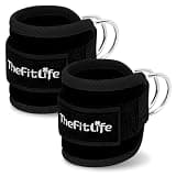 TheFitLife アンクルストラップ お尻 トレーニング 美尻 ケーブルマシン アタッチメント お尻筋トレ アンクルバンド 足首ストラップ 2個セット (ブラック)