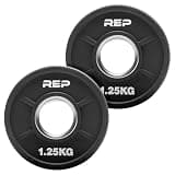 Rep Fitness [レップフィットネス] ウレタンイコライザープレート 1.25kg 2.5kg 5kg 10kg 15kg 20kg ペア 50mm径スリーブ用 グリッププレート ウェイトプレート 筋トレ ベンチプレス 重り ダンベル プレート バーベル 筋トレ器具 WP-5500 (1.25kg ペア) 1.3kg