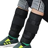 Fkstyle アンクルウェイト レガース型 総重量5.2kg (片足約2.6kg) 調整可能 2個セット 鉄板24枚付 足首 重り 筋トレ ウォーキング ランニング 収納袋付 ブラック [並行輸入品] 5.2kg