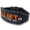 ALLOUT 【横川尚隆選手愛用】 本革トレーニングベルト パワーベルト 筋トレ デッドリフト ベルト レザー リフティングベルト 高密度Cowhide 牛革 男女兼用(M ワイド, ブラック)