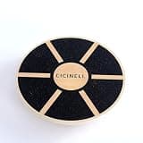 CICINELL バランスボード 木製 体幹トレーニング 円形 直径39.5cm 滑り止め加工 バランス感覚強化 ダイエット フィットネス エクササイズ 自宅トレ用 (クラシックブラック)