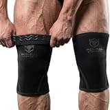 Iron Bull Strength ニースリーブ 膝サポーター 7mm (1組) - ウェイトリフティング クロストレーニング パワーリフティング向け ハイパフォーマンス ニースリーブサポーター - 最高の二ーラップ&圧迫ストラップ - 男女兼用(ブラック/チャコール、Lサイズ) Lサイズ ブラック/チャコール