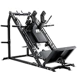 RITFIT レッグプレスマシン ハックスクワットマシン 業務用 プロ仕様 体幹トレーニング 耐荷重900kg 下半身強化 トレーニングマシン 筋トレ 宅トレ 二種類簡単切り替え 大腿四頭筋 大臀筋 ハムストリングス ボディー強化 オリンピックプレート対応 安全ハンドレール付き (ブラック) 900kg