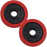 LEADING EDGE [リーディングエッジ] ラバーダンベル プレート 1.25kg 2枚セット レッド LE-DBP1.25 RD 1.3kg