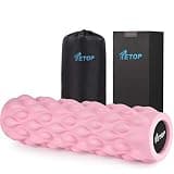 TETOP（テートップ） 5年保証 TETOP フォームローラー 筋膜リリースローラー ストレッチローラー 割れない 中実 細め 軽い ヨガポール エクササイズ トレーニング 800g 45*12.5CM 500KG耐荷重 ライトピンク 800g