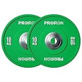 PROIRON ダンベル プレート バーベル プレート 10kg 2個セット オリンピックバーベルプレート トレーニングバンパープレート ヘビープレート 穴開きプレート 穴径50mm 音振動軽減 10kg