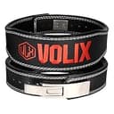 VOLIX レバーアクションベルト ナロータイプ【待ち時間0秒のワンタッチ着脱】トレーニングベルト 筋トレ (レッド, M)