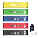 PROIRON エクササイズバンド 滑り止め トレーニング ゴムバンド フィットネス ループバンド 滑り止め 巻き上がりにくい 肌にべたつかない 肌に絞めこみにくい ストレッチ 筋トレ ダイエット ヒップアップ 美尻 リハビリ 強度別5本セット