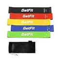 GetFit トレーニングチューブ チューブ ゴムチューブ エクササイズバンド 筋トレ チューブ トレーニング チューブ トレーニングバンド ストレッチバンド ゴムバンド トレーニング レジスタンスバンド エクササイズ バンド グルーツバンド ストレッチチューブ 筋トレチューブ ごむちゅーぶ 筋トレ 美尻バンド 5色セット (黒赤黄緑青)