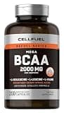 【高配合】BCAA2000 (100000㎎/ボトル)高配合【200粒入】 カプセル 甘味料香料不使用 CoA分析証明書あり CELLFUEL from N.Y.