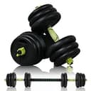 [DAILY WORKS] 可変式ダンベル 10kg 2個セット バーベル変形 ダブルロック構造 スクリュー式 縦振り 握りやすい 転がりにくい 簡単組立 筋トレ器具 トレーニング器具 初心者 中級者