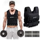 5BILLION FITNESS Chaleco de peso、調節可能なChaleco lastrado、Con Correa ajuste ナイロン、20kg 20kg
