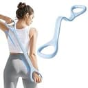 ストレッチチューブ ストレッチバンド 肩こり防止用 ながらストレッチ エクササイズバンド フィットネス シェイプアップ トレーニング 肩甲骨 背筋 脚 腕 筋トレ 筋力増強 冬太り解消 超高弾性 滑り止め 柔軟TPUE素材 水洗い可能 初心者 自宅 軽量 ヨガ ピラティス 20ポンド軽負荷設計 日本語説明書 (ブルー)