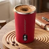ノーブランド品 [2026最新 显温モデル] 電動プロテインシェイカー 自動撹拌マグカップ 400ml 8000RPM強力回転 316ステンレス内胆 リアルタイム温度表示 Type-C充電式 丸洗いOK 静音 漏れ防止 離乳食/コーヒー/青汁/プロテイン対応 日本語説明書付 (ホワイト/レッド) (Leadnear 全自動攪拌マグ (カーマインレッド/350ml))