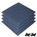輝力士 ジムマット ラバーマット ゴムマット 20mm 硬度60～65 50cm*50cm 連結パーツ付き（無料） 防音マット筋トレ マット トレーニングマット ジム フロアマット 衝撃吸収 エクササイズ フィットネス ダンベルマット ラバートレーニングマット ゴム フロアマット 20mm トレーニング 防音 防振 床 防傷 プロ仕様 (ブルー,4枚)
