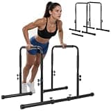 Kennkari ディップスバー 高さ4段階調節 ディップススタンド プッシュアップバー 分割可能 筋トレ器具 スリム 筋トレ フィットネス 懸垂 耐荷重200kg (ブラック) 200kg