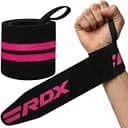 RDXウエイトリフティング手首サポートラップ（親指ループ付き）は、筋力トレーニング、パワーリフティング、ボディビルディング、体操、ワークアウト、Xfitエクササイズ用のIPLおよびUSPA伸縮性ストラップで承認されています (ピンク)