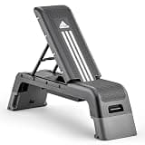 adidas(アディダス) HIITデッキ トレーニングベンチ フラット/インクライン/デクライン ベンチ [組立不要] 高さ2段階調節可能 レジスタンスチューブ/スキッピングロープ付き 収納有り ADP-15070BK 12.6kg