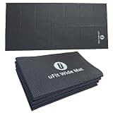 uFit Widemat ワイドマット ヨガマット 折りたたみ 幅広 大きめ 6mm 痛くない 滑らない 90cm×200cm プロアスリート 水谷隼 愛用 PVC 洗える 臭くない 低反発 持ち運び (ブラック)