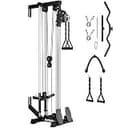 Goimu ウォールマウントケーブルステーション、WM1ケーブルクロスオーバーマシン 18ポジション、高低ケーブルクロスオーバーマシン 取り外し可能なフットプレート付き ガレージホームジム(WM1ケーブルステーションBK)