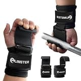 LINSTER ウェイトリフティングフック (ペア)、幅 9cm のネオプレンパッド付き高耐久リフティングリストストラップ、デッドリフト、パワーリフティング、懸垂用のハンドグリップサポート、男性と女性用のウェイトリフティングジムグローブ