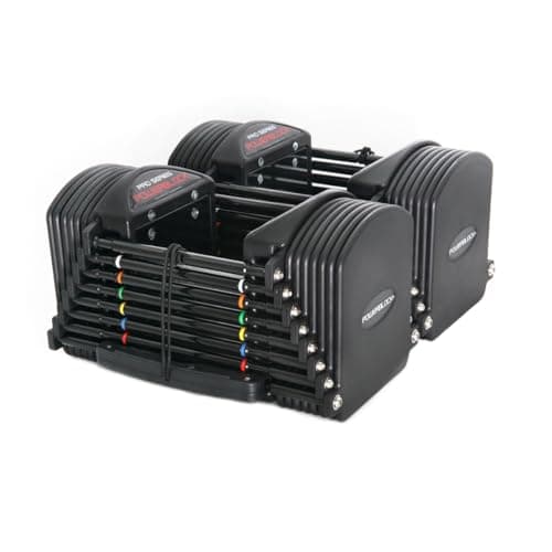 パワーブロック(Powerblock) Pro 50 ウレタン (約23kg×2) 元祖可変式ダンベルブランド 19段階重量調節可能 2.3kg~23kg アジャストダンベル 省スペース コンパクト ウレタンコーティングによる静粛性と耐摩耗性 23kg
