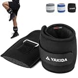 YAKIDA [YAKIDA] アンクルウエイト おもり 筋トレ リストウェイト ウェイト 手首 足首 パワーリスト パワーアンクル 重り 在宅筋トレ 体幹トレーニング ウオーキング ダイエット 男女兼用 ブラック 1.0KG 2個セット 1kg
