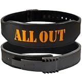 ALL OUT POWER GRIP PRO ALLOUT 横川尚隆選手愛用 4段階微調整 レバーアクションベルト IFBB PRO監修 本革 牛革 スクワット デッドリフト ベンチプレス (ブラック(ナロータイプ), XL(ウエスト90cm~110cm))