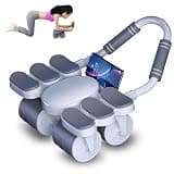 SGEBD 腹筋ローラー アブローラー 腹筋 トレーニング器具 スマホ置き台付き オートリターン 腹部エクササイザー 膝保護マット付き 4つの車輪 高耐久性 組立簡単 耐荷重 軽量 男性/女性 初心者/上級者 (ホワイト)