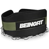Being fit Beingfit ディッピングベルト,チンニング,ディップスベルト,チェーン付き ウエイト ベルト,トレーニングベルト,ディップス スクワット 荷重ベルト メンズ レディース チンニングベルト 懸垂 ベルト (マッチャグリーン)