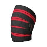 ハービンジャー(Harbinger) 男女兼用 トレーニング用ニーラップ レッドラインニーラップ ブラック/レッド ひざ用ラップサポート スクワット デッドリフト レッグプレス 長さ198cm 361194