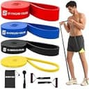 SURFOU トレーニングチューブ 懸垂 チューブ ダイエット器具 筋トレ グッズ 4本セット トレーニングバンド TPE環境に優しい素材 ハンドル/ドアアンカー/収納バッグ/説明書付き 男女兼用 自宅用 ジム用