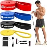 サーフォ(SURFOU) SURFOU トレーニングチューブ 懸垂 チューブ ダイエット器具 筋トレ グッズ 4本セット トレーニングバンド TPE環境に優しい素材 ハンドル/ドアアンカー/収納バッグ/説明書付き 男女兼用 自宅用 ジム用
