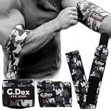 G.Dex [G.Dex] エルボーラップ エルボースリーブ ひじ用ラップ 筋トレ ウエイトトレーニング ジム トレーニング用 エルボーサポーター 肘サポーター 筋トレ 男女兼用 正規品(2pcs) (Black Camo)