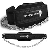 Gymreapers ディップベルト チェーン付き ウェイトリフティング 懸垂 ディップ用 - 重量トレーニング用高耐久スチールチェーン (ブラック)