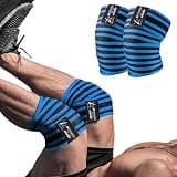 LARA STAR ウェイトリフティング用ニーラップ (1組)、スクワット、クロストレーニング、WOD、ジム、ワークアウト、ウエイトリフティング、フィットネス&パワーリフティング用膝ストラップ、代替膝スリーブ、72インチ圧縮&伸縮性サポート