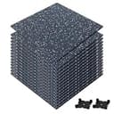 KRTD ジムマット ラバーマット ゴムマット 20mm 硬度60～65 50cm*50cm 連結パーツ付き（無料） 防音マット筋トレ マット トレーニングマット ジム フロアマット 衝撃吸収 エクササイズ フィットネス ダンベルマット ラバートレーニングマット ゴム フロアマット 20mm トレーニング 防音 防振 床 防傷 プロ仕様 (ホワイト,40枚)