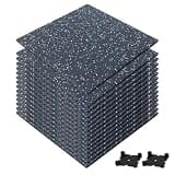 KRTD ジムマット ラバーマット ゴムマット 20mm 硬度60~65 50cm*50cm 連結パーツ付き(無料) 防音マット筋トレ マット トレーニングマット ジム フロアマット 衝撃吸収 エクササイズ フィットネス ダンベルマット ラバートレーニングマット ゴム フロアマット 20mm トレーニング 防音 防振 床 防傷 プロ仕様 (ホワイト,40枚) 4kg