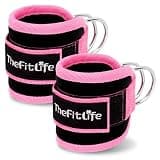 TheFitLife アンクルストラップ お尻 トレーニング 美尻 ケーブルマシン アタッチメント お尻筋トレ アンクルバンド 足首ストラップ 2個セット (ピンク)