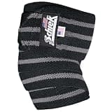 Schiek Sports ブラックアウト コットン 伸縮性 フック&ループ ニーラップ - ブラック/シルバー